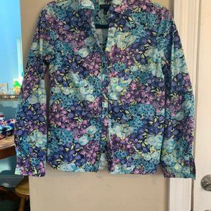 Talbots  Size 2 Cotton Flowered Button Down Shirt